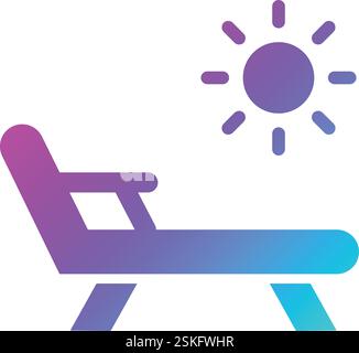 Deck Chair Vector Icon Design Illustration Stock Vector