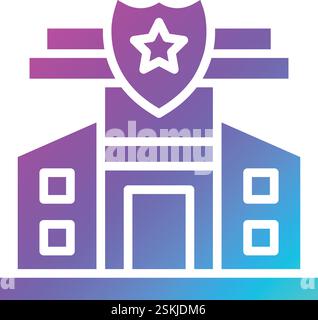 Police Station Vector Icon Design Illustration Stock Vector
