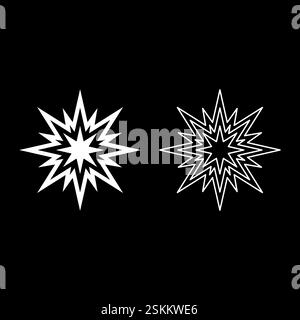 Star Bethlehem Christmas set icon white color vector illustration image simple solid fill outline contour line thin flat style Stock Vector