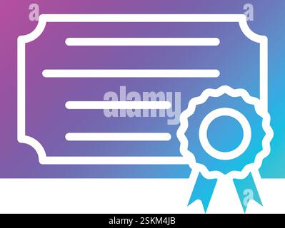 Certificate Vector Icon Design Illustration Stock Vector