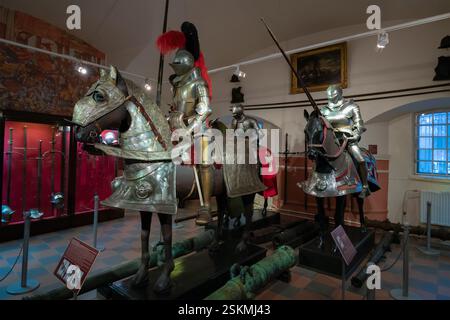 SAINT PETERSBURG, RUSSIA - JANUARY 24, 2025: Exhibition of European medieval weapons (Knight's Hall) in the Military Historical Museum of Artillery, E Stock Photo