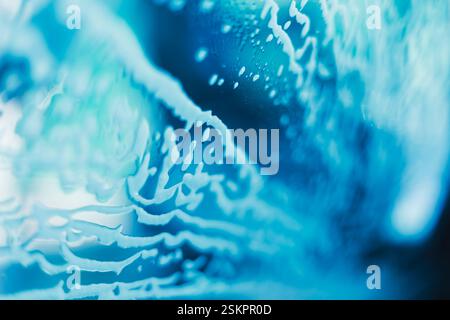 Close up car washing with white foam Stock Photo