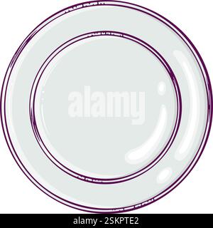 Empty plate color Stock Vector