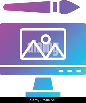 Digital Art Vector Icon Design Illustration Stock Vector