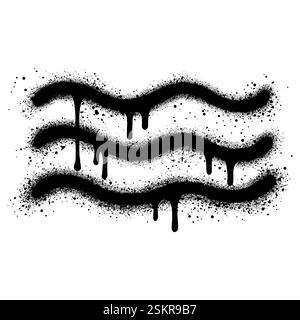 Spray Painted Graffiti Water wave icon Sprayed isolated with a white background. Stock Vector