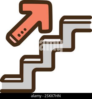 Stairs vector doodle illustration and graphic. Part of home and interior category. Stock Vector