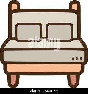 Bedroom vector doodle illustration and graphic. Part of home and interior category. Stock Vector
