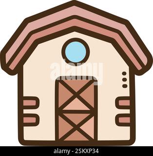 Barn vector doodle illustration and graphic. Part of home and interior category. Stock Vector