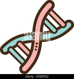 Gene vector doodle illustration and graphic. Part of health and medicines category. Stock Vector