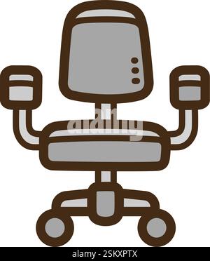 Task chair vector doodle illustration and graphic. Part of home and interior category. Stock Vector