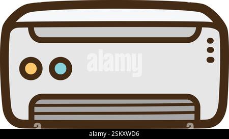 Air conditioner vector doodle illustration and graphic. Part of home appliance category. Stock Vector