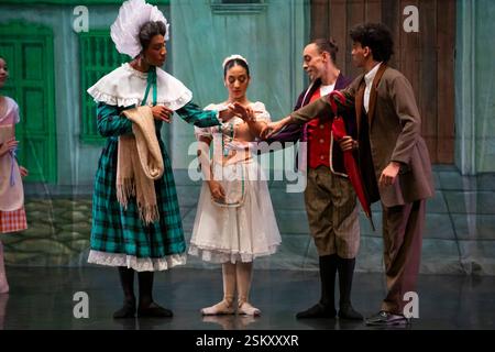 La fille mal gardée is a comic ballet presented in two acts, inspired by the 1765 painting by Pierre Antoine Baudouin. Performed by the Cultural Assoc Stock Photo