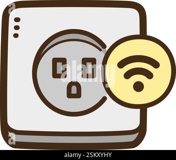 Socket vector doodle illustration and graphic. Part of home automation category. Stock Vector