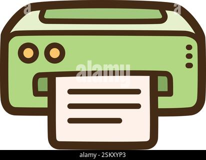 Printer vector doodle illustration and graphic. Part of home appliance category. Stock Vector