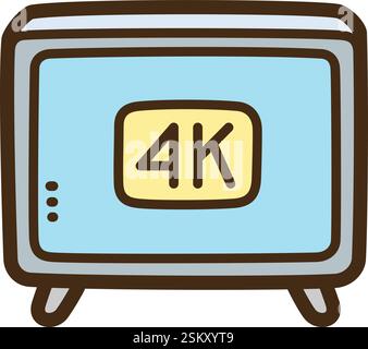 Smart television vector doodle illustration and graphic. Part of home appliance category. Stock Vector