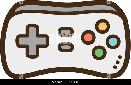 Game console vector doodle illustration and graphic. Part of home appliance category. Stock Vector