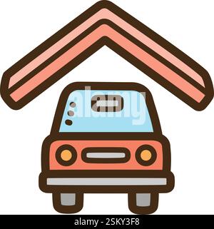 Garage vector doodle illustration and graphic. Part of home and interior category. Stock Vector