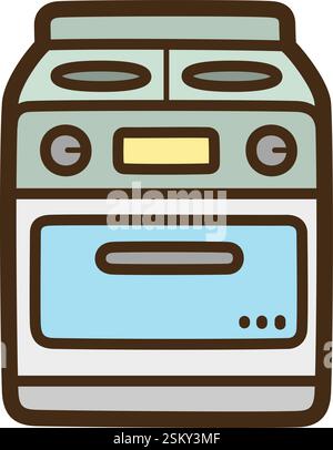 Kitchen vector doodle illustration and graphic. Part of home and interior category. Stock Vector