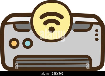 Air conditioner vector doodle illustration and graphic. Part of home automation category. Stock Vector