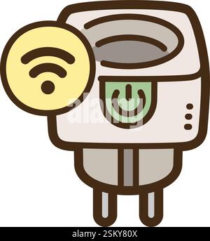 Plug vector doodle illustration and graphic. Part of home automation category. Stock Vector