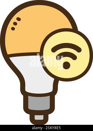 Bulb vector doodle illustration and graphic. Part of home automation category. Stock Vector