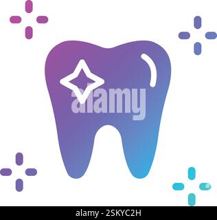 Clean Tooth Vector Icon Design Illustration Stock Vector