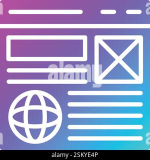 wireframe ux ui design line icon vector. wireframe ux ui design sign ...