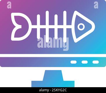 Fishbone Vector Icon Design Illustration Stock Vector