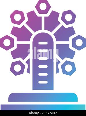 Ferris Wheel Vector Icon Design Illustration Stock Vector
