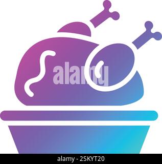 Roast Chicken Vector Icon Design Illustration Stock Vector