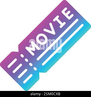 Movie Ticket Vector Icon Design Illustration Stock Vector
