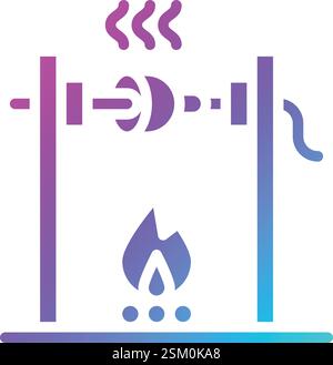 Medieval fire roasting Vector Icon Design Illustration Stock Vector