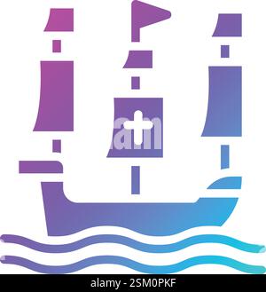 Ship Vector Icon Design Illustration Stock Vector