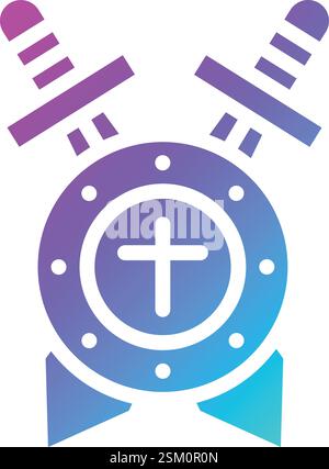 Shield with sword Vector Icon Design Illustration Stock Vector