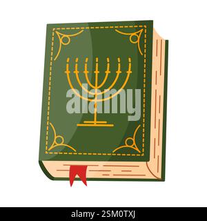 Jewish Torah Book hand drawn trendy flat style isolated icon. Israel Religion holy scripture book. Vector illustration Stock Vector