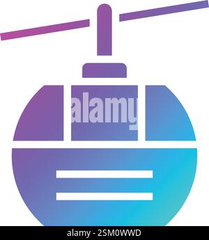 Cable car cabin Vector Icon Design Illustration Stock Vector