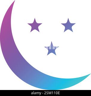 Moon And Star Vector Icon Design Illustration Stock Vector