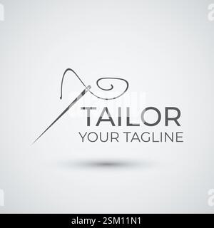 Tailor silhouette logo design icon template Stock Vector