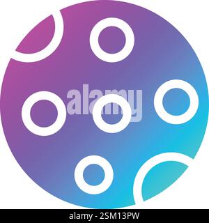 Full Moon Vector Icon Design Illustration Stock Vector