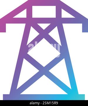 Electric Tower Vector Icon Design Illustration Stock Vector