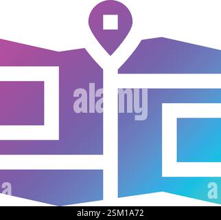 Tri Folded Map Vector Icon Design Illustration Stock Vector