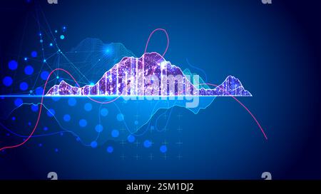 Big Data. Abstract digital futuristic vector illustration on technology background. Data mining and management concept. Stock Vector