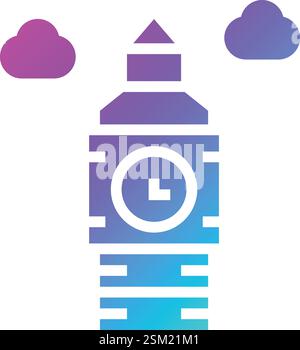 Big ben clock Vector Icon Design Illustration Stock Vector