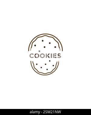 Cookie Logo Vector Design, Cookie Bakery Logo design, Brown Cookie Logo Stock Vector