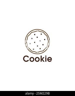 Cookie Logo Vector Design, Cookie Bakery Logo design, Brown Cookie Logo Stock Vector
