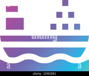 Cargo Ship Vector Icon Design Illustration Stock Vector