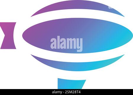 Flying Airship Vector Icon Design Illustration Stock Vector