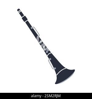 Clarinet resting on a white background ready for a musical performance in a concert setting Stock Vector