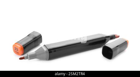 One double sided marker isolated on white Stock Photo