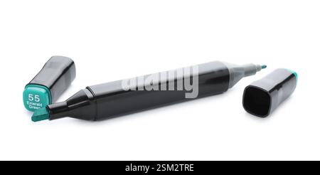 One double sided marker isolated on white Stock Photo